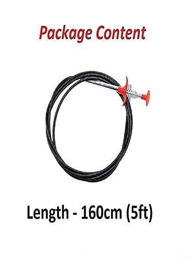 TEKCOOL Stainless Steel Drain Pipe Cleaning Spring Stick,Hair Catching Pipe Cleaning Claw Wire,Sink Stick Sewer Sink Tub Dredge Remover,Spring Drain Basin Cleaner Tool(160 Cm) (3) (1) - Image 4